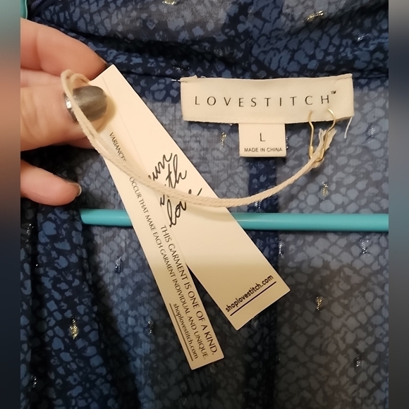 NWT Lovestitch L blue sparkle dress - Picture 4 of 8